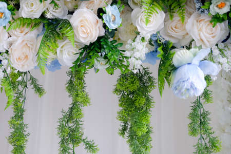 Beautiful flowers background for wedding scene on backgroundの写真素材