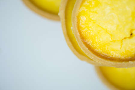 Fresh baked egg tarts or custard tarts. Close up