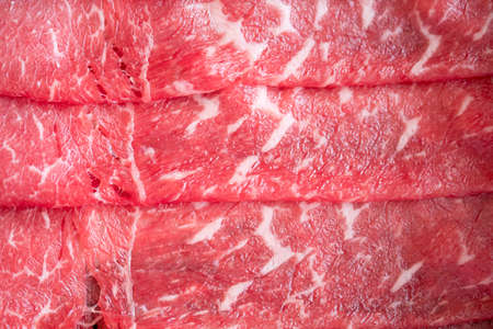 Fresh slice beef meat texture background, close upの写真素材