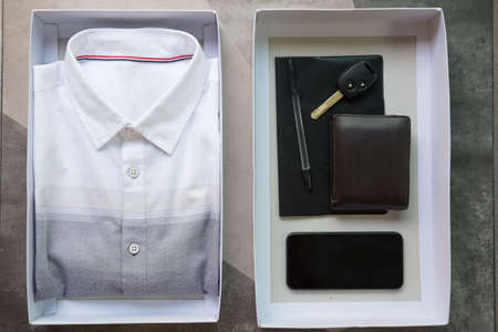 Men assessories in box