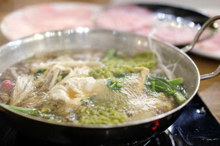 Shabu is Korea traditional or Sukiyaki is Japanese traditionalの写真素材