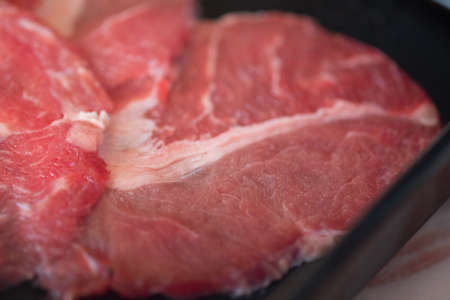 Pork fresh slide in restaurant, Japan food and Korea Food.の写真素材