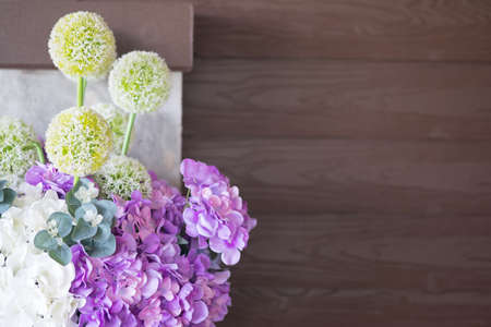 Bouquet of artificial flowers decoration in homeの写真素材