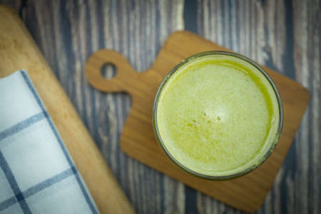 Green smoothie of vegetable and fruit. Detox drink. Concept of healthy drink