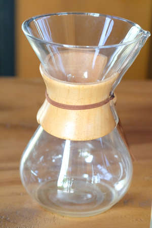 Drip coffee glass kits in a coffee shop cafe.