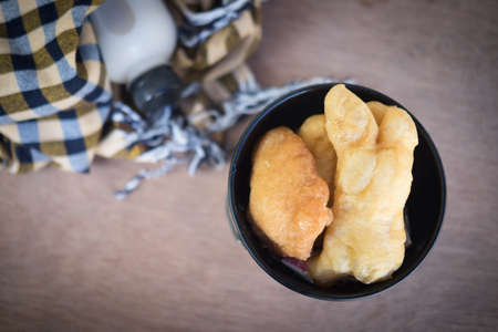 Deep-fried dough stick or Thai called Patongko, popular morning snack in Thailand.