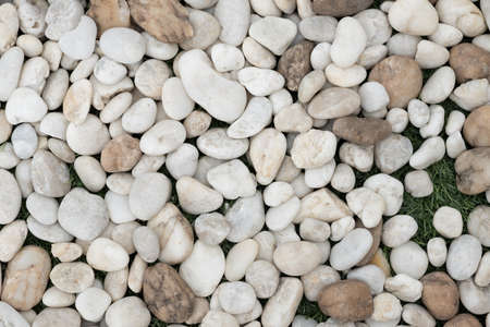 White pebbles for background and texture. Rock or stone pebbleの写真素材