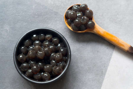 Tapioca ball or boba for bubble tea. Boiled Tapioca Pearlsの写真素材