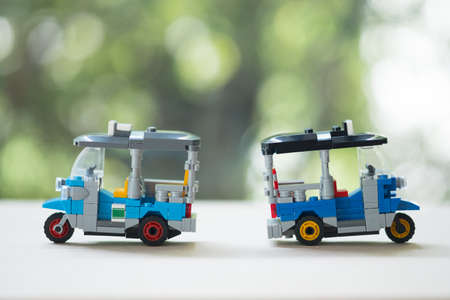 Thai traditional taxi for public transportation. Concept of journey trips in Thailandの写真素材