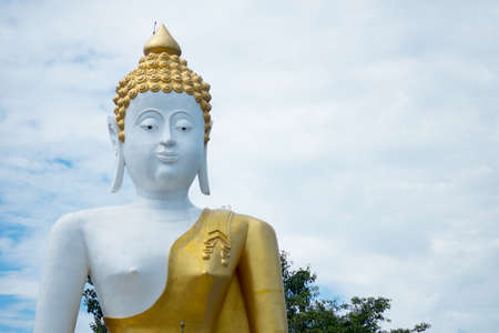 Buddha statue in Phra That Doi Kham temple at Chiang Mai, Northern Thailandの写真素材