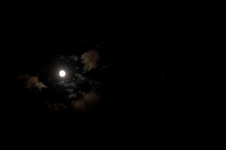Moon in full moon. Night sky landsacape