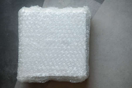 Parcel with bubble wrap for protection parcel product cracked