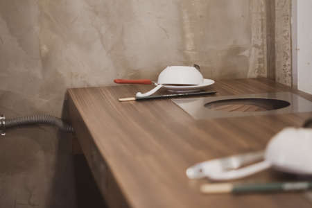 Shabu counter bar in shabu restaurant. Selective focusの写真素材