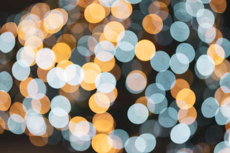 Blue and orange bokeh light backgrounds.  Abstract blurredの写真素材