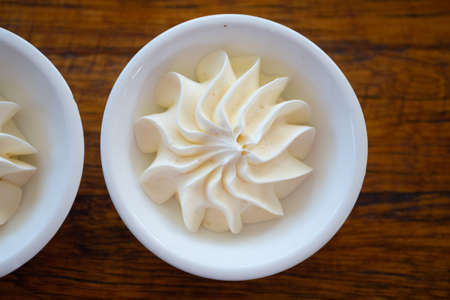 Tasty butter in mini cup for bread. Morning breakfast