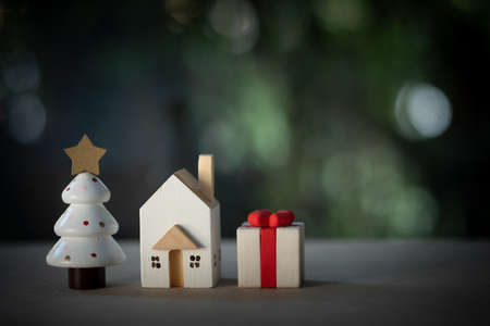 Cute toy Christmas ornaments.  Christmas backdrop and artwork design about Christmas background...