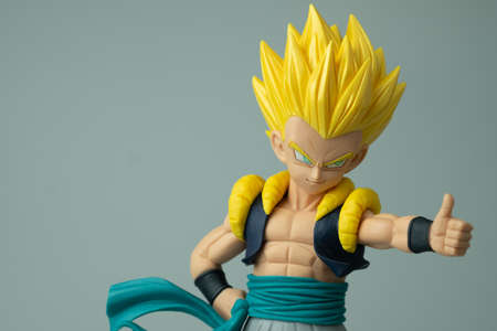 Bangkok, Thailand - February 8 2020: Toy figure Dragon Ball Z of "Grandista - Resolution of soldiers - GOTENKS" for collectorsのeditorial素材