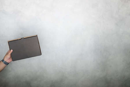 Man holding cardboard boxes. Fast and free delivery transport. online shopping and express delivery.