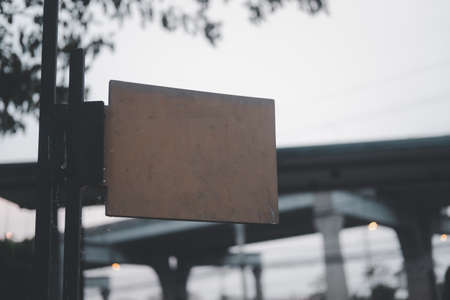 Empty tag sign in the villageの写真素材