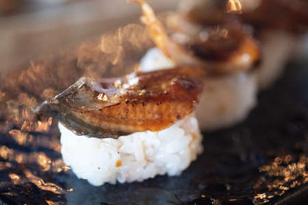 Unagi Sushi Set Japan eel on black tray