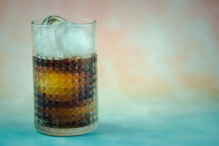 Soft drink with ice. Soft drinks in summer heatの写真素材