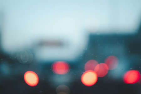 Defocused bokeh car light on road. bokeh backgroundの写真素材