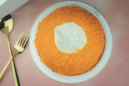 Foi Thong (fios de ovos) or Golden Egg yolk threads cake