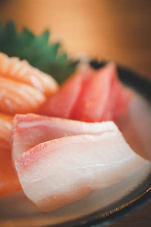 Fresh of fish sashimi colorful and yummy. Japanese food sashimi set