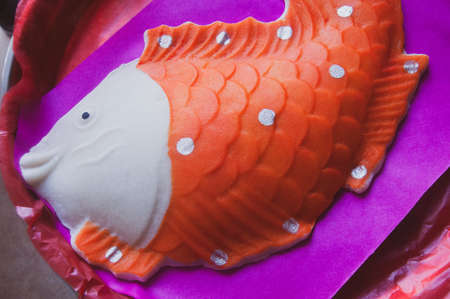 Dessert is white and auspicious snack. Kind of Chinese pancake made of rice-flour.の写真素材