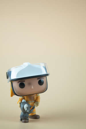 Bangkok, Thailand - August 6, 2020 : Funko Pop figure of Popcultcha exclusive Bushfire Heroes Firefighter with Koala Pop! (Popcultcha Exclusive) All profits from the sale of this will be donated to the RSPCA National Bushfire Appealのeditorial素材