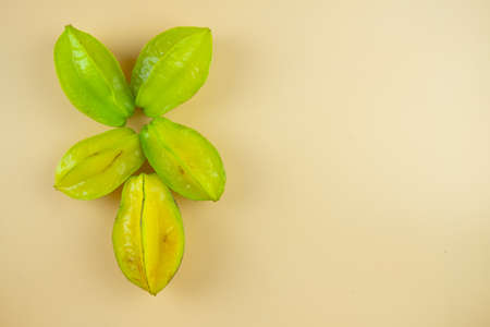 Star fruit. Star fruit is popular in asia, sour and sweet taste fruits.(Averrhoa carambola, star apple, starfruit)の写真素材