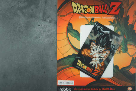 Bangkok, Thailand - November 22, 2020 : The new ticket pattern of "Rabbit x Dragon Ball Z". BTS or skytrain is one of the most convenient methods to travel around Bangkok.のeditorial素材