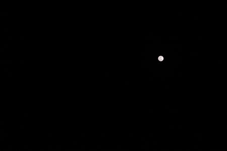 View of the bright full moon in night sky. Empty space for text.の写真素材