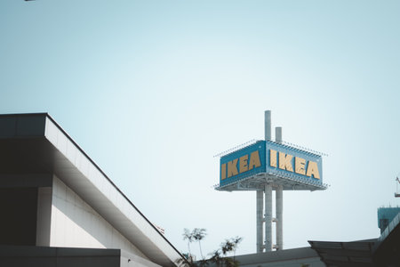 Samut Prakan, Thailand - December 29, 2020 : IKEA largest furniture store chain from Sweden expand area in Thailand at Mega Bangna Shopping Center.のeditorial素材