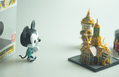 Samut Prakan, Thailand - January 13, 2021 : Funko Pop! Disney : Mickey Mouse is wearing Thailand's...