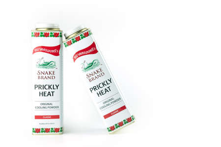Bangkok, Thailand-  Feb 20, 2021: Snake brand prickly heat cooling powder, refreshing powder which...