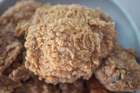 Fried chicken or crispy kentucky. Delicious hot meal with fast foodの写真素材