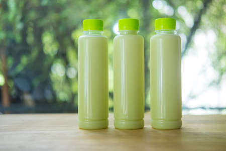 Cold pressed guava juice.  Healthy and diet conceptの写真素材