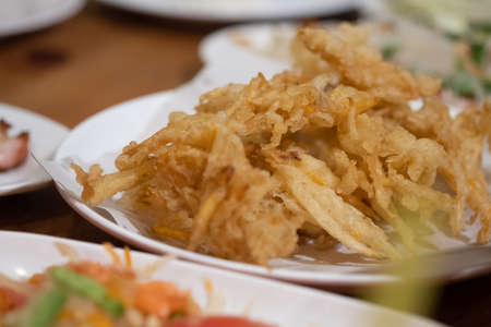 Deep fried papaya salad. Selective focusの写真素材