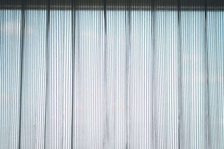 Transparent curtain decoration on the windowの写真素材