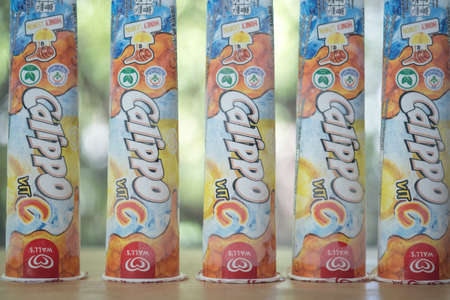 Samut Prakan, Thailand - June 23, 2021 : The new Wallâ€™s Calippo with Vitamin C. Wallâ€™s...