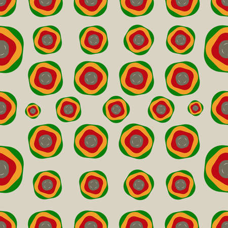 Geometric multiple bright colors flower patternのイラスト素材