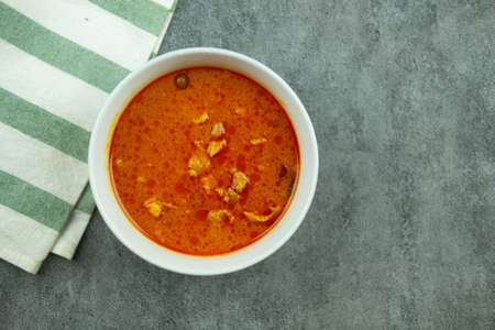 Delicious pork panang curry in bowl. Thai food