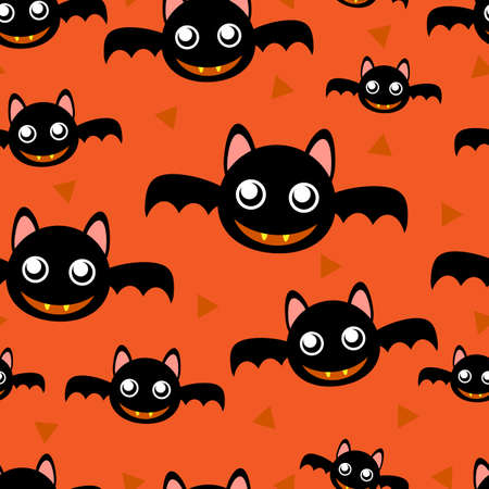 Cute flying bats seamless pattern. Vector seamless background for Halloween. Creative vector...