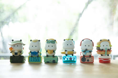 Bangkok, Thailand - November 1, 2021 : Cute figure of Star Moly Tuo Tuo Wonder Ride have a total of 6 pieces from MINISO shop in Thailand. Series Figure Blind Box.のeditorial素材