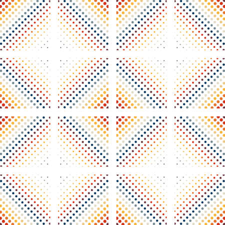 Polka dot design of scattered textured spots for tile. Cute colourful geometric resource element. Vector illustration.のイラスト素材