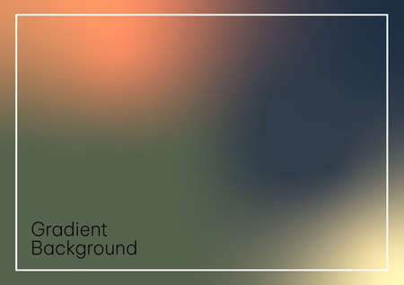 Gradient orange, green and blue abstract background. Soft color gradients.