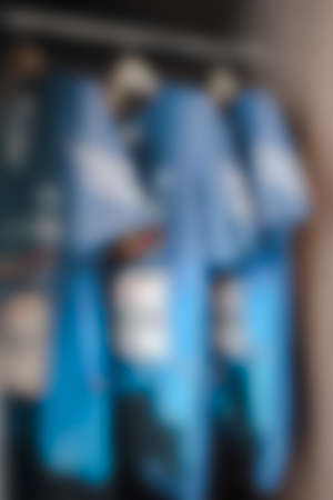 Defocused blurred of man wardrobe at home, abstrack backgroundの写真素材