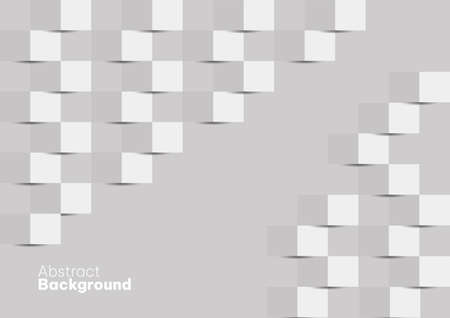 White and grey geometric abstract background or 3d paper layered. Paper art style can be used in cover design, book design, poster, cd cover, flyer, website backgrounds or advertising.のイラスト素材