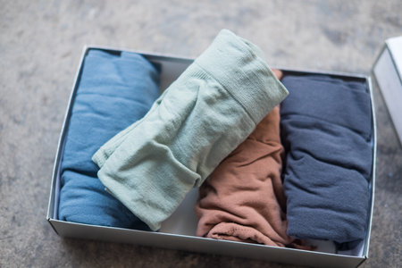 Close up new men underwear, underpants for menの写真素材